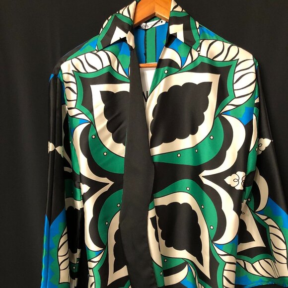 New. Beautiful Zara London Long Double-Breasted Shirt With Flowy Sleeves: Size M - Picture 4 of 11